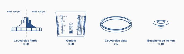 KIT GODET JETABLE IMS FILTRE 125 MICRONS